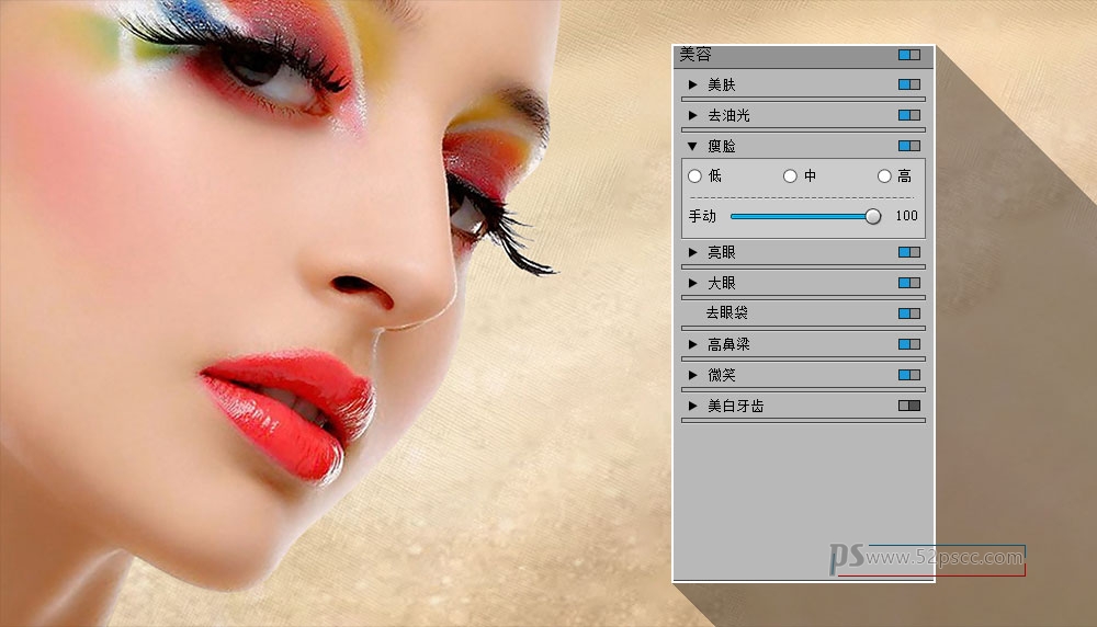 Photoshop插件面版ArcSoft Portrait+ 2.1汉化版PS磨皮插件 PS一键磨皮插件汉化版
