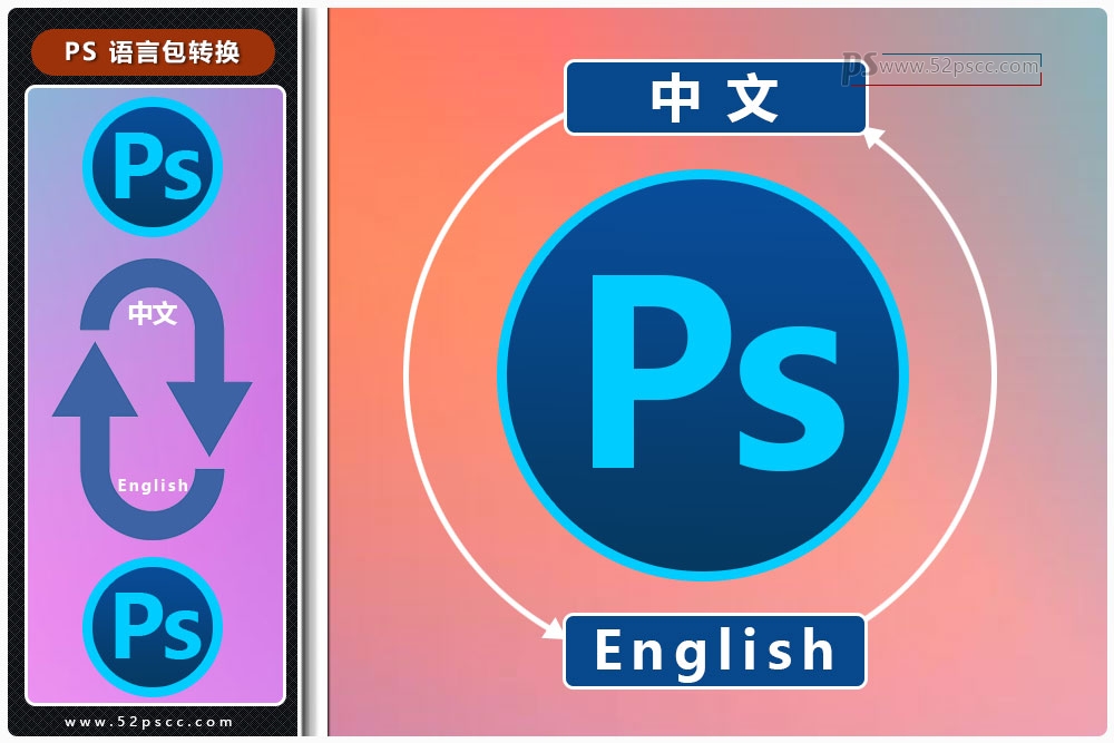 Photoshop最新版PS语言包 PS转英文 PS转中文 PS中英互转语言包 包含所有版本缩略图