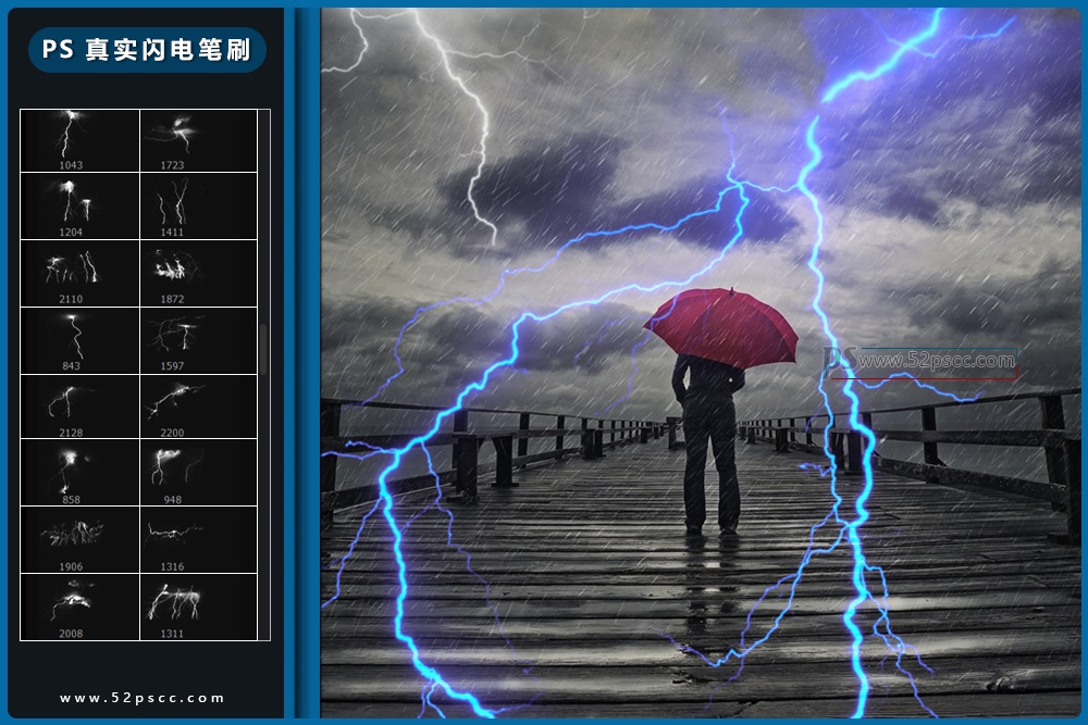 Procreate闪电笔刷 PS电闪雷鸣素材 Photoshop乌云闪电笔刷缩略图 Procreate闪电笔刷 PS电闪雷鸣素材 Photoshop乌云闪电笔刷缩略图