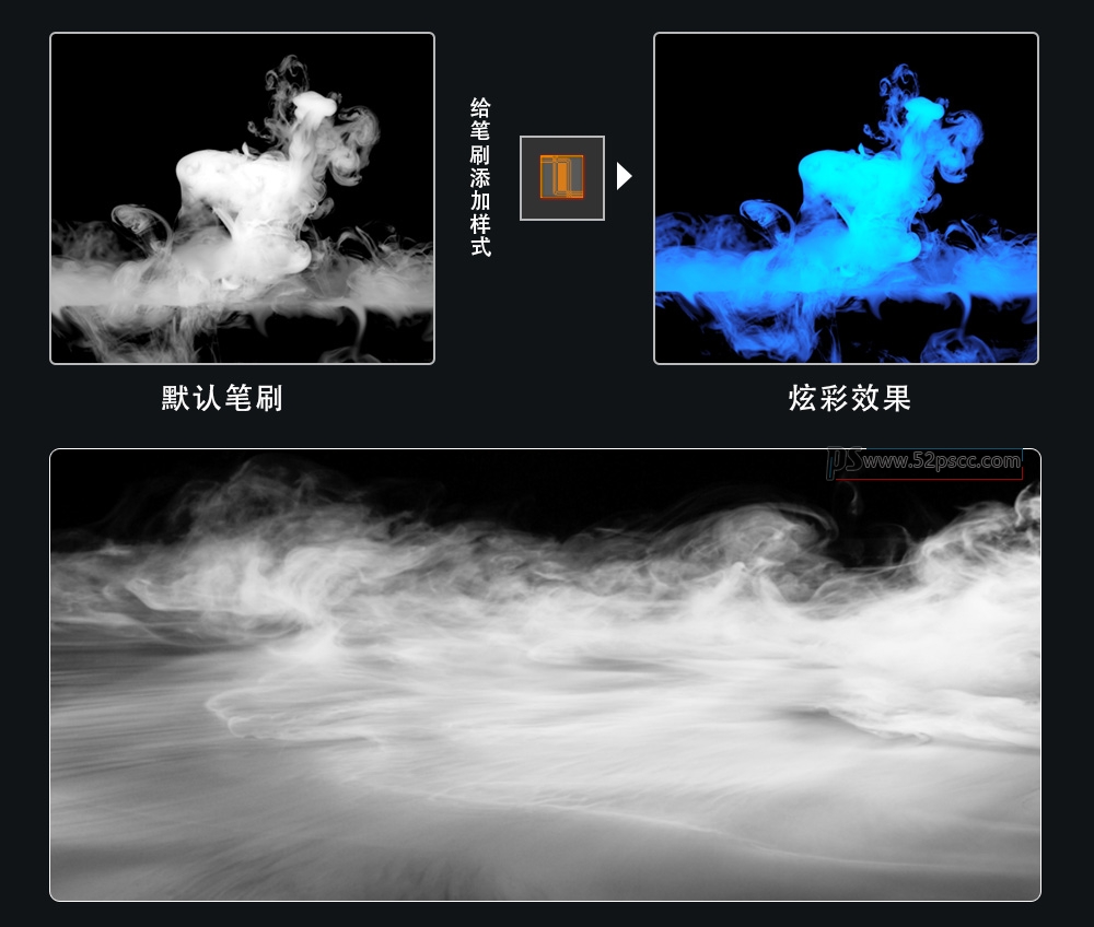 Procreate烟雾笔刷 PS干冰雾气素材 Photoshop蒸汽笔刷 PS烟雾效果笔刷