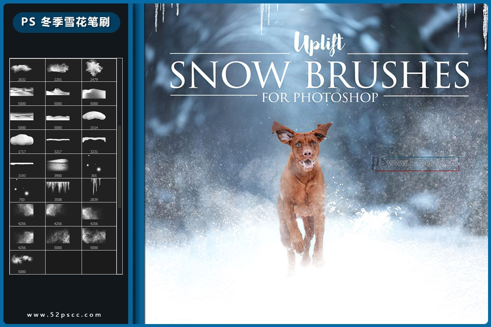 Procreate真实下雪笔刷下载 PS雪花效果素材 Photoshop冰雪效果笔刷缩略图