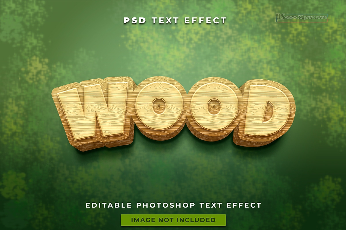 Photoshop精美木纹3D字效果纹理样式PS可编辑3D效果预设