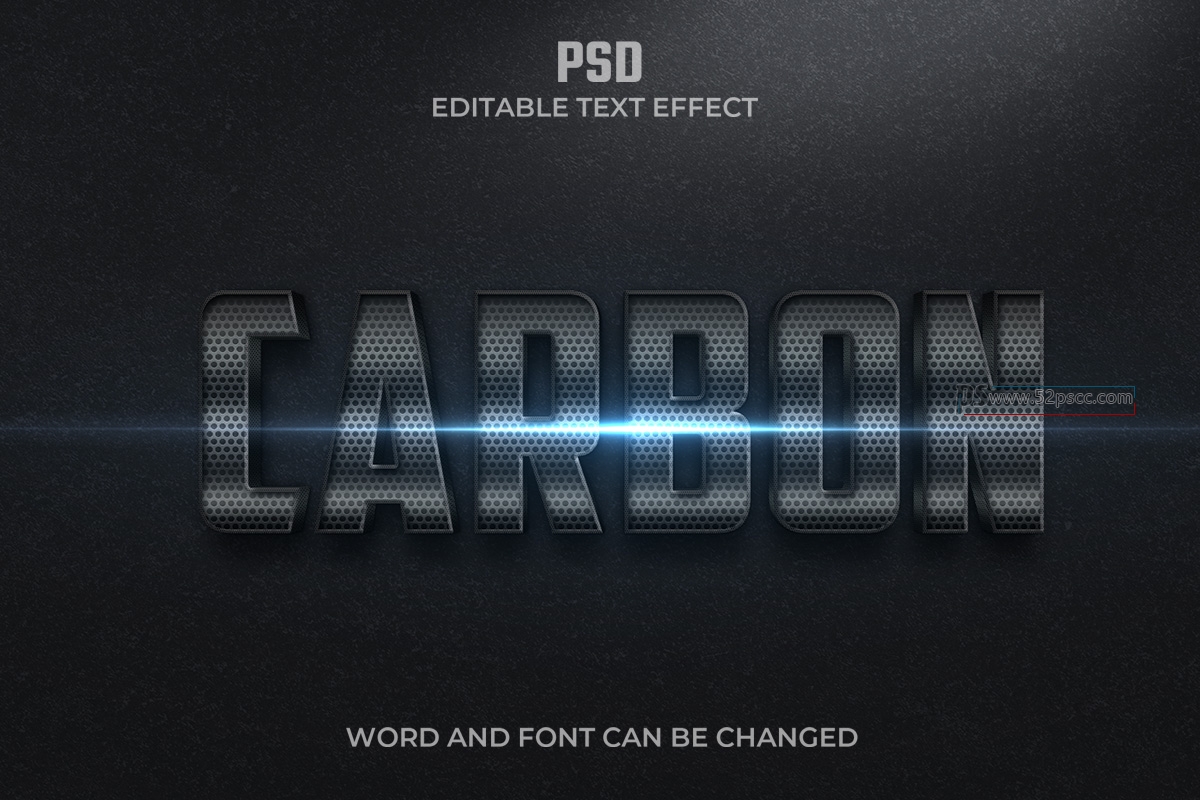 Photoshop个性金属纹理立体字效果样式PS可编辑立体字效预设