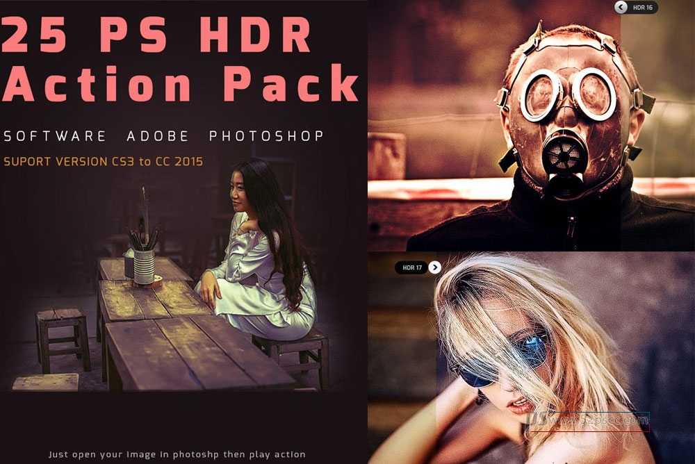 PS专业摄影师HDR调色效果HDRPhotoshop动作