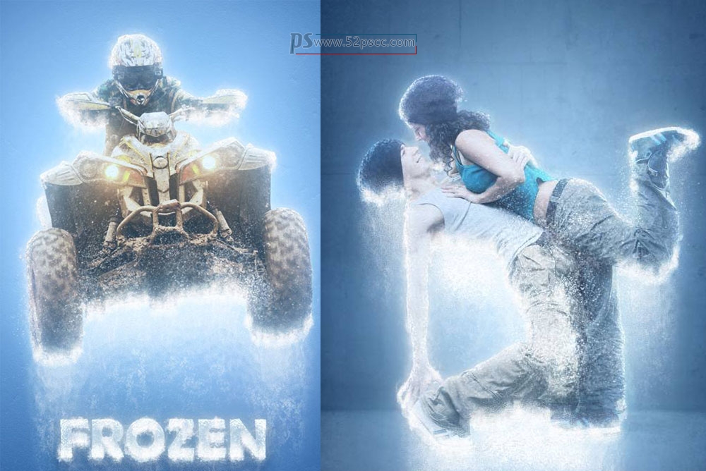 PS超酷的冰冻PS动作冰冻特效效果Photoshop动作