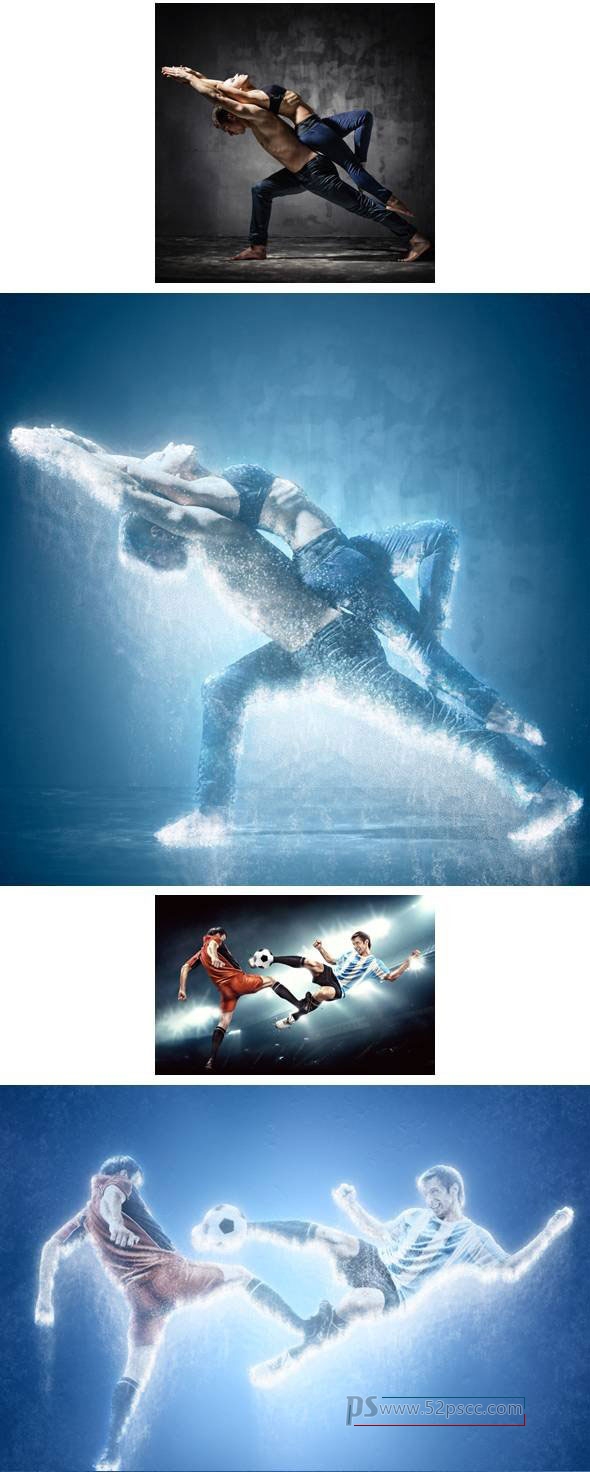 PS超酷的冰冻PS动作冰冻特效效果Photoshop动作