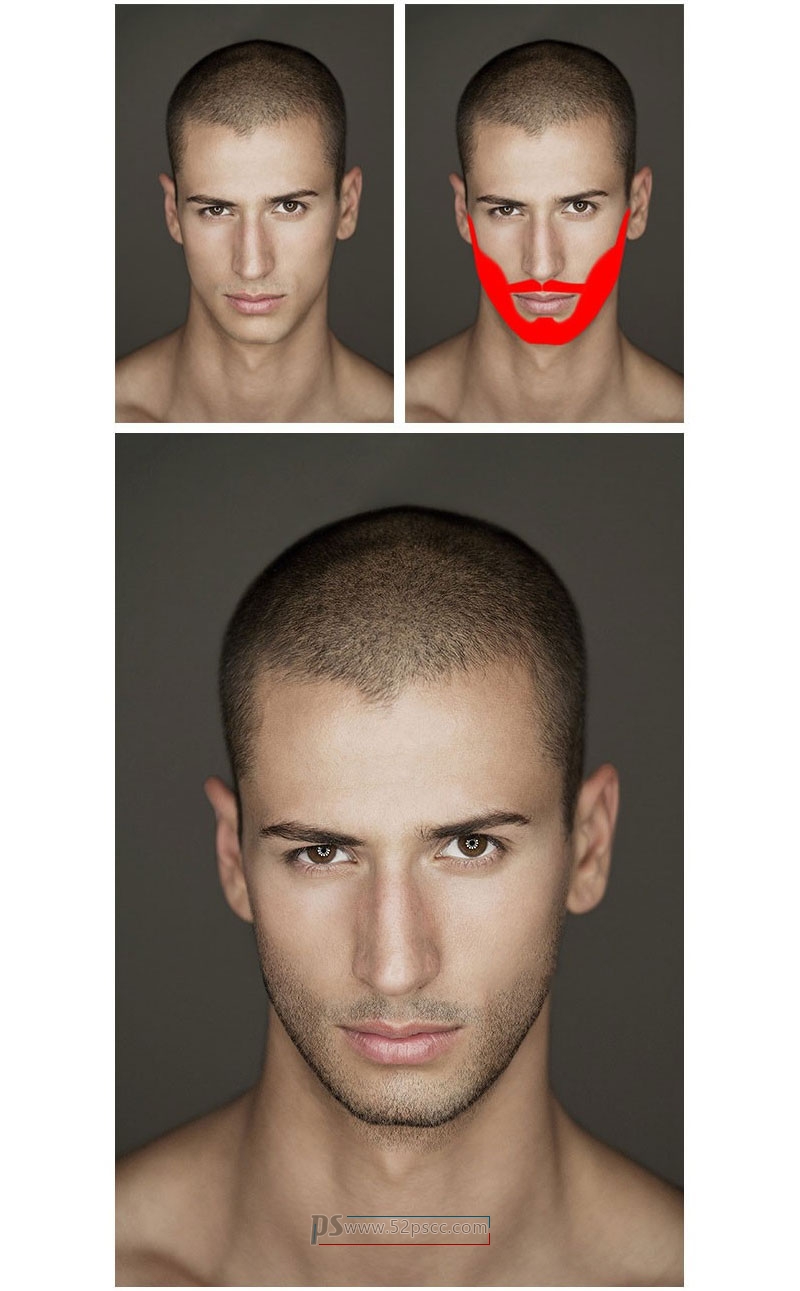 面部毛发胡须生成PS动作人真实胡须制作photoshop动作（附视频教程）