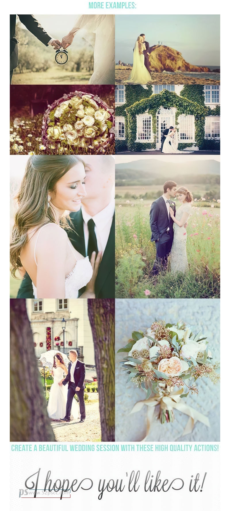 怀旧效果婚礼照片处理PS图片结婚照色调Photoshop动作